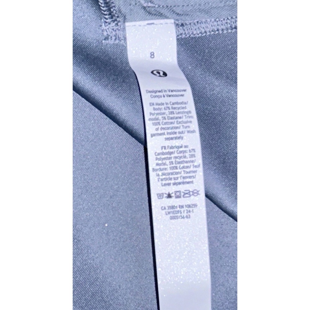 Lululemon Ribbed Softstreme Cropped Tank Blue Size 8 LW1EDFS BGIB - Picture 8 of 9